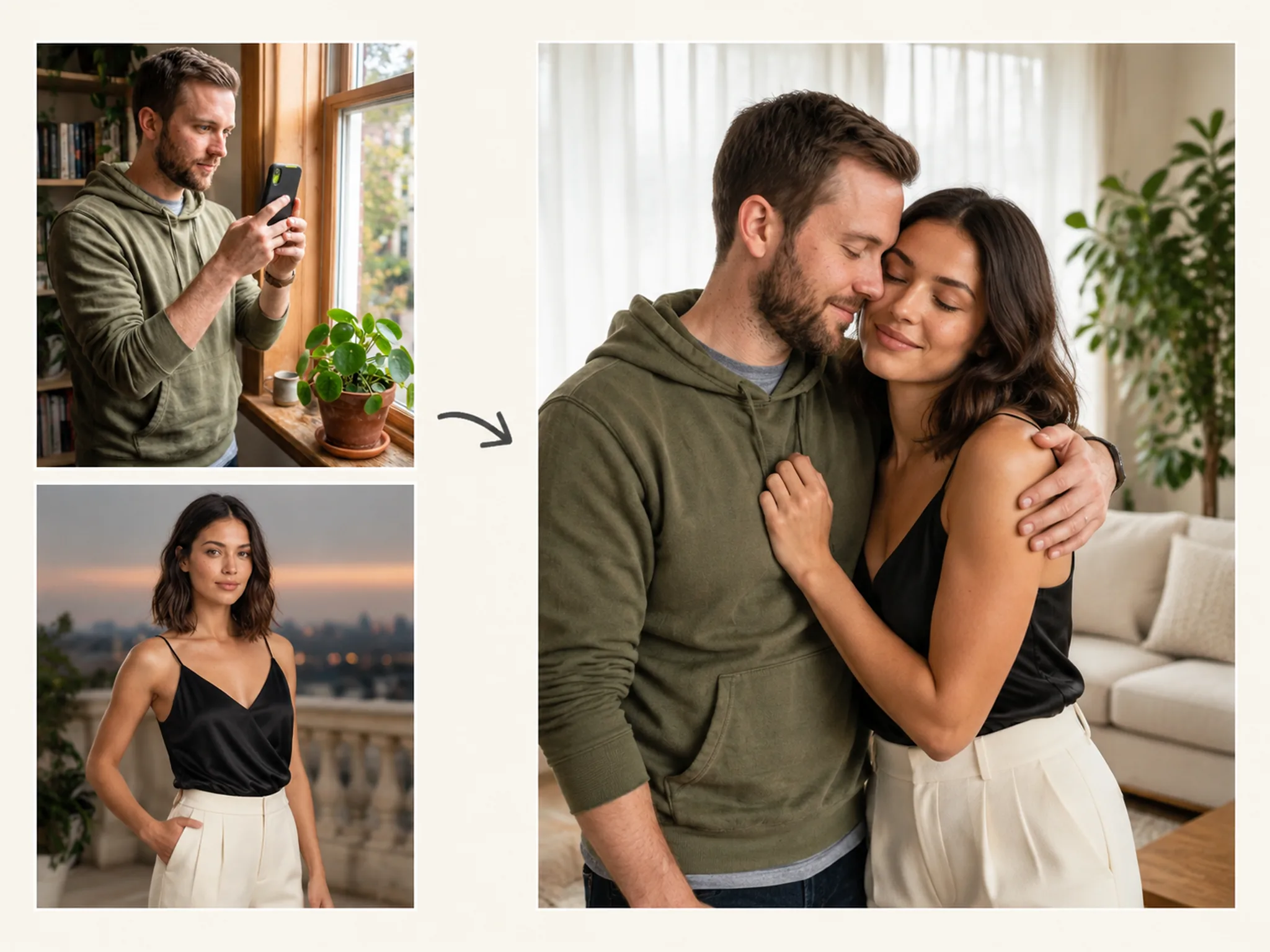 Turn Two Separate Photos Into One Hug
