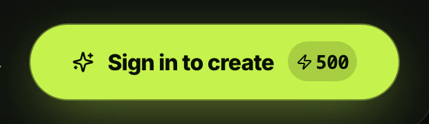 The Sign in to create button on the Seadanse AI crying trend page, showing 500 credits for a 720p video