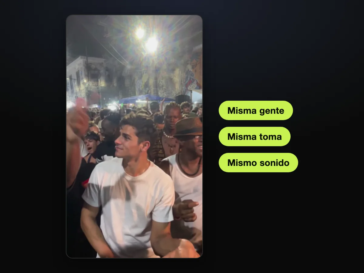 Solo cambia el bailarín en toda la escena