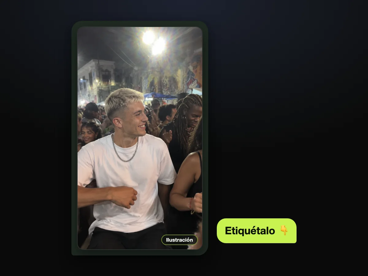 Etiqueta al amigo fiestero