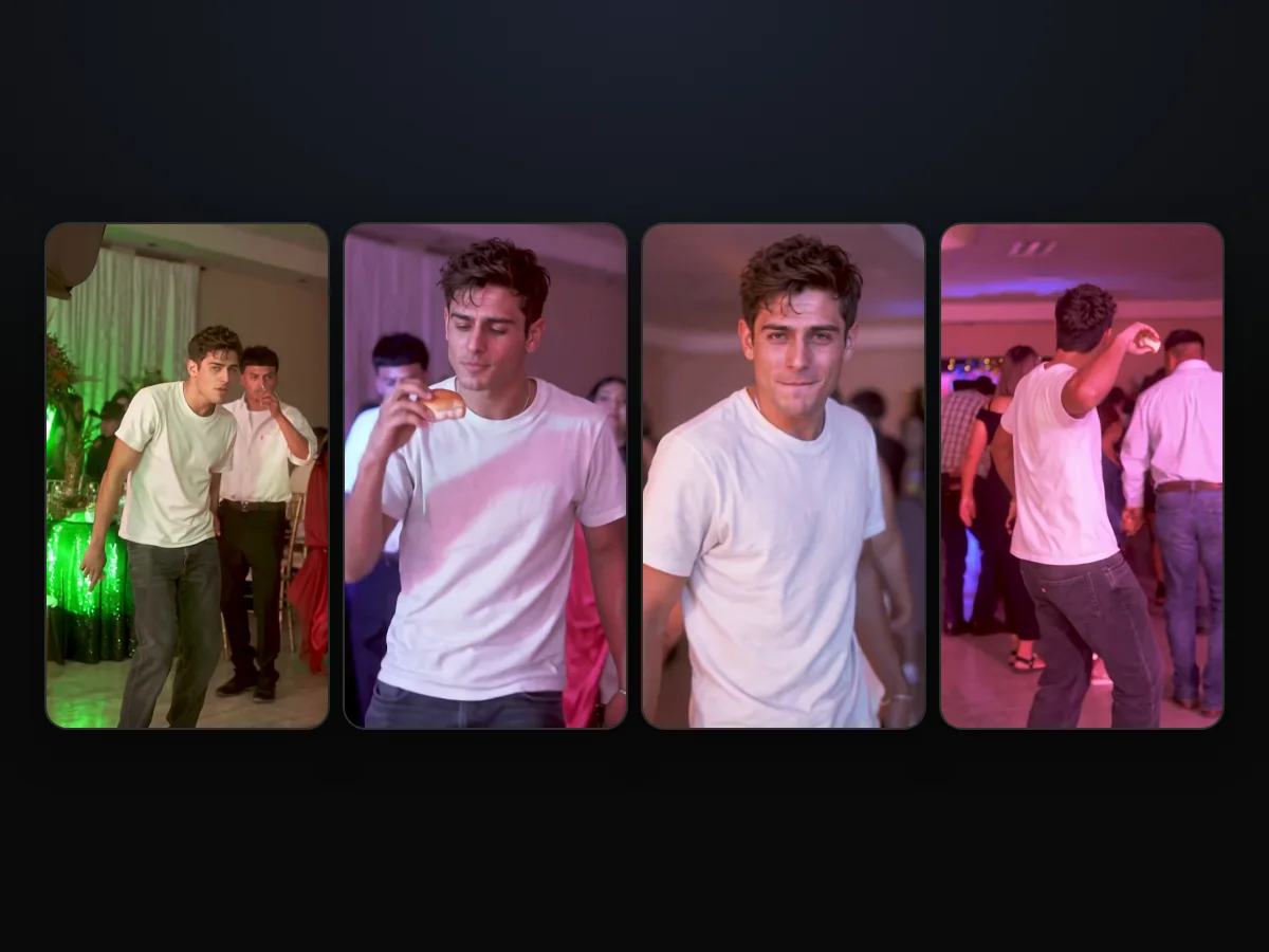 Frames from a Dime Dime Baby AI video made on Seadanse