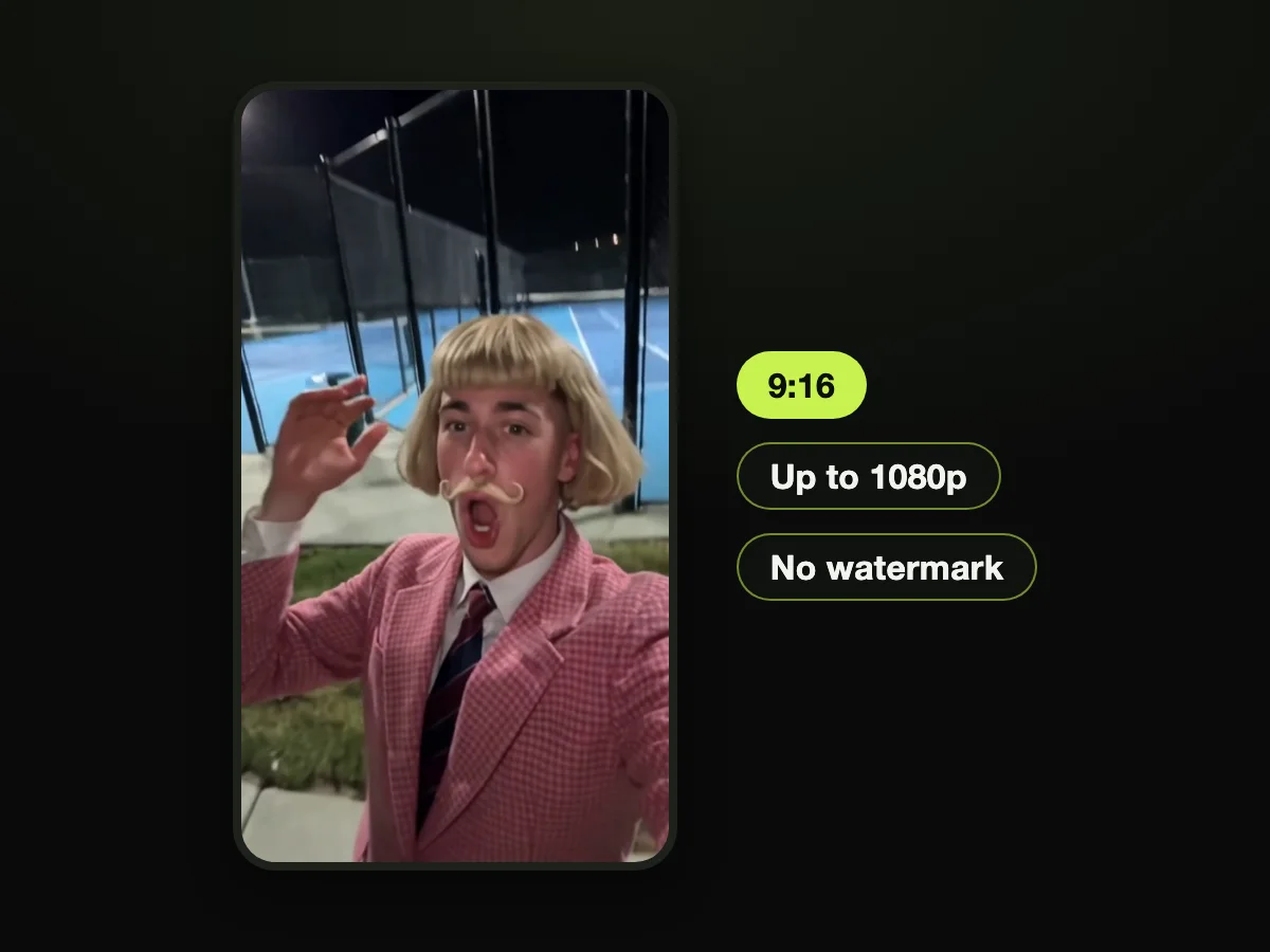 Ready to Post in 9:16 Up to 1080p