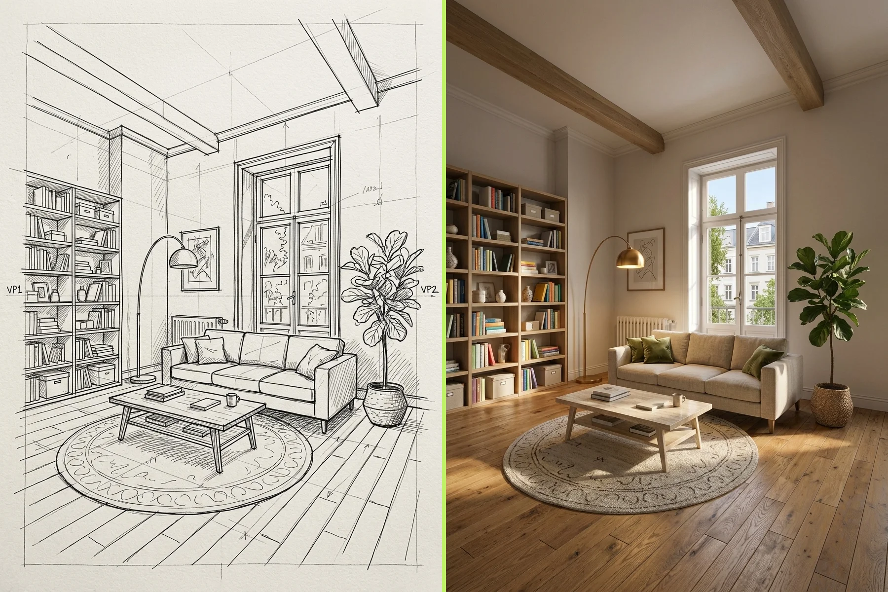 Restyle Real Rooms from Sketches