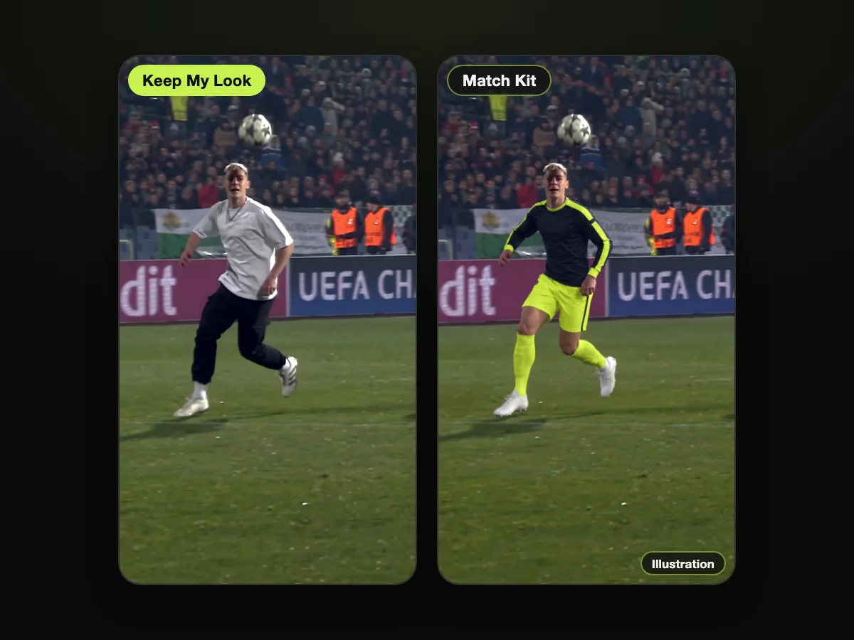 Switch Between Your Own Look and Match Kit