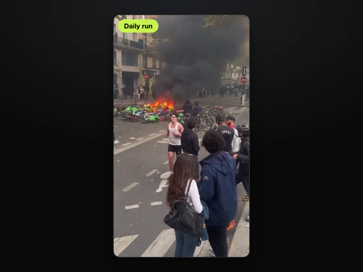 Cuadro de un video de corredora de París IA hecho en Seadanse