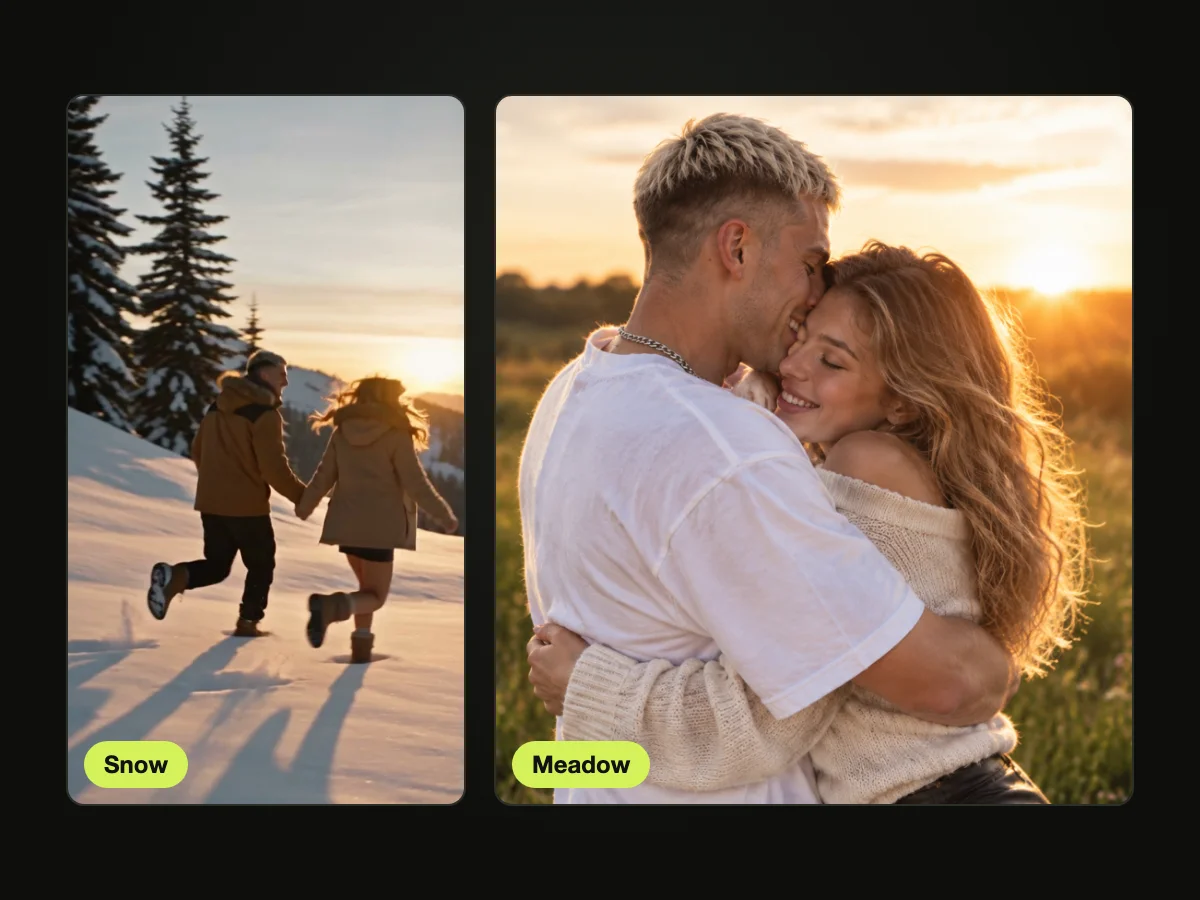 Set Your Happy Memory in Snow, a Meadow or Your Own Spot